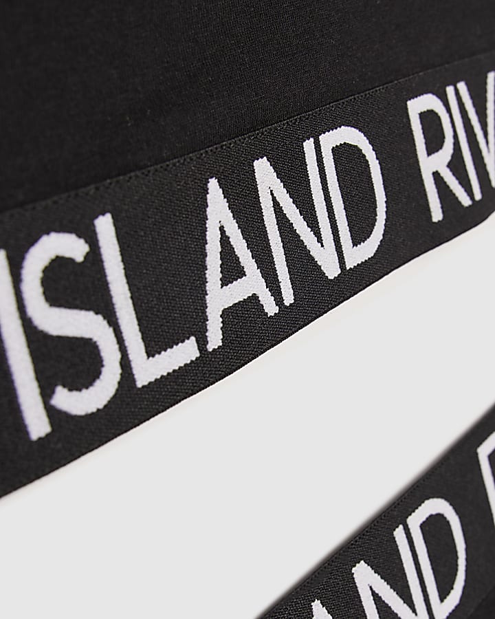 Girls Black Crop Top And Brief Set