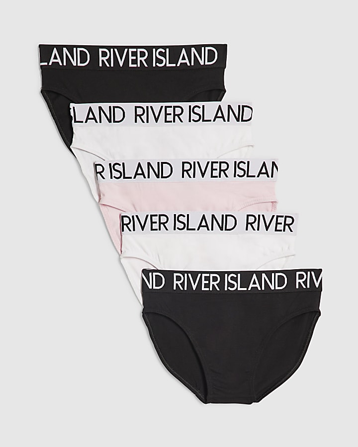 Girls White Pack Of 5 Briefs