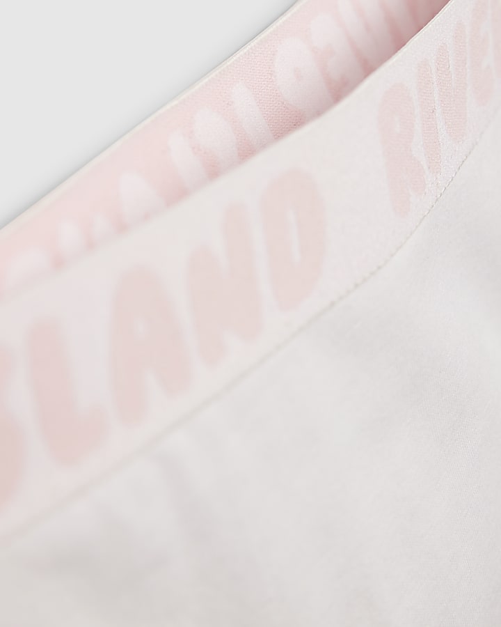 Girls White Strappy Crop Top and Brief Set