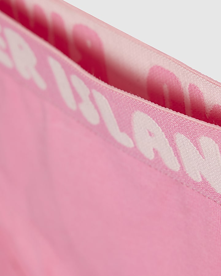 Girls Pink Strappy Crop and Brief Set