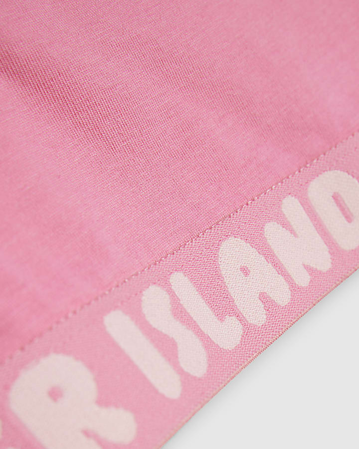 Girls Pink Strappy Pack Of 3 Crop Tops