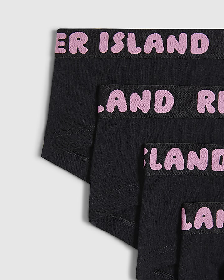 Girls Black Hipster Pack Of 5 Briefs