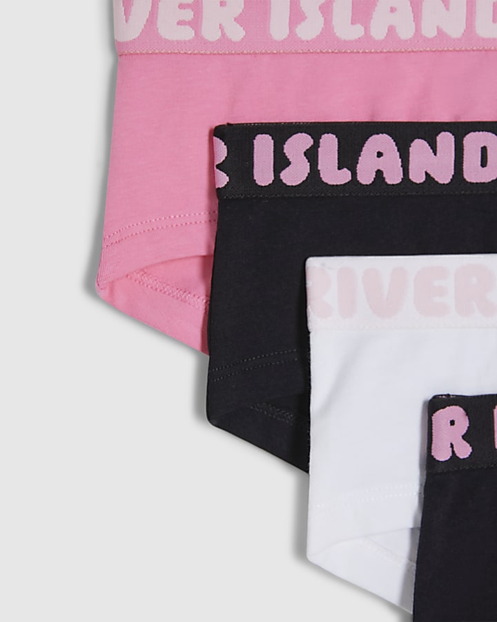 Girls Pink Hipster Pack Of 5 Briefs