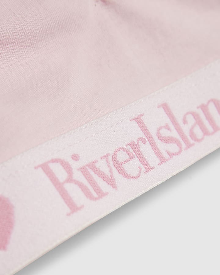 Girls Pink Ruched Bow Pack Of 3 Crop Tops