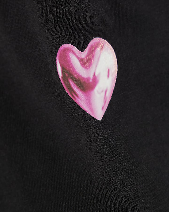 Girls Black Strappy Crop Top And Brief Set