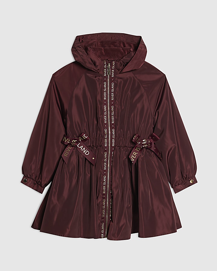 Girls Red Peplum Raincoat