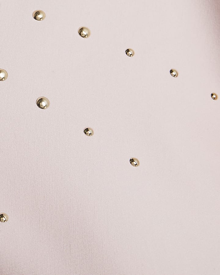 Girls Pink Studded Hoodie