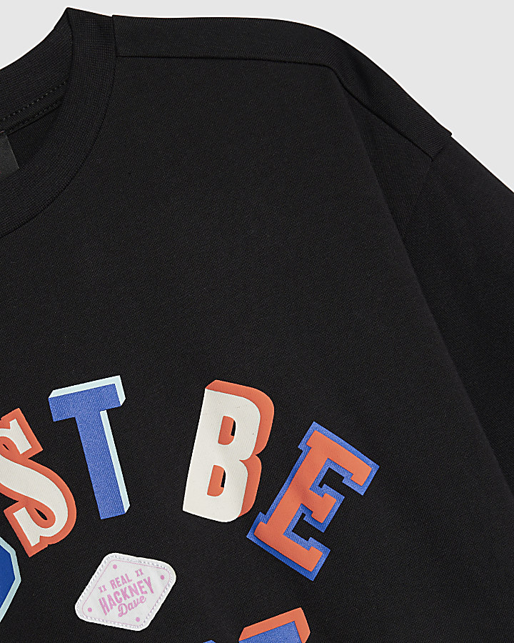 Real Hackney Dave Boys Black Nice T-Shirt