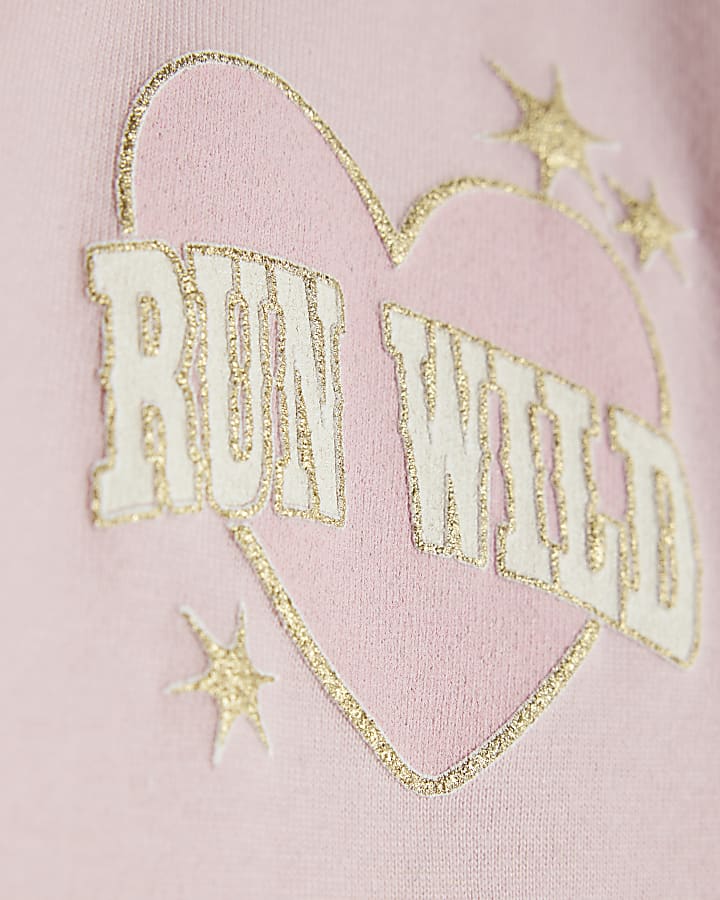 Girls Pink Wild Heart Run T-Shirt