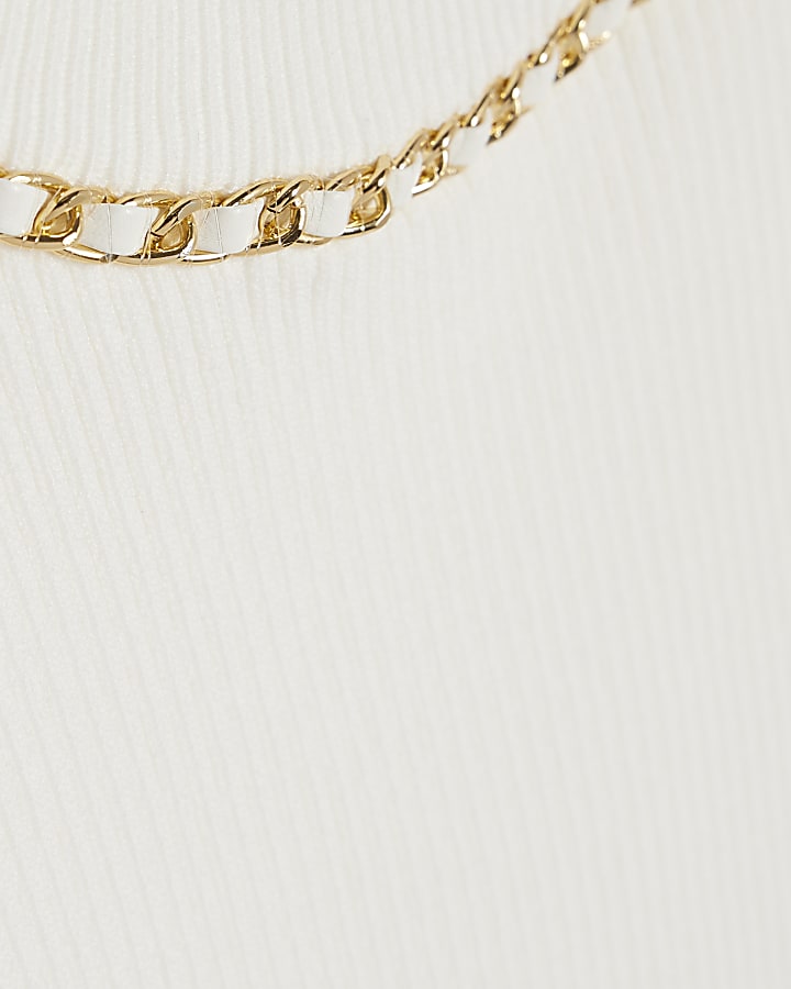 Girls White Chain Top Set