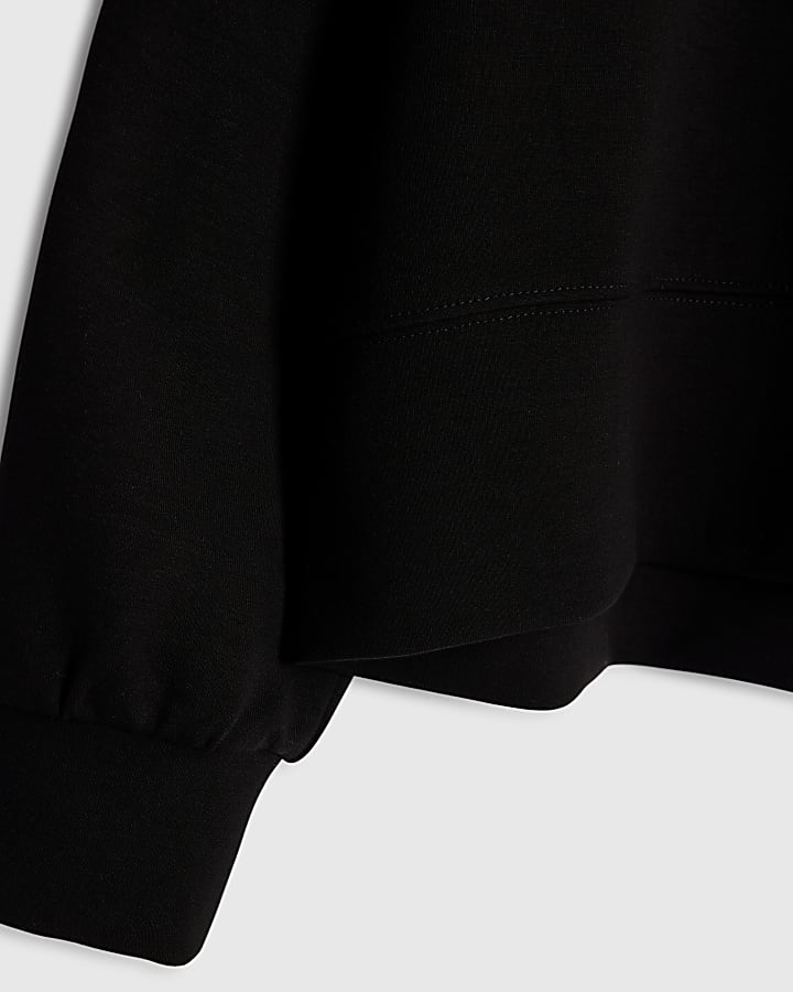 Girls Black Studded Hoodie