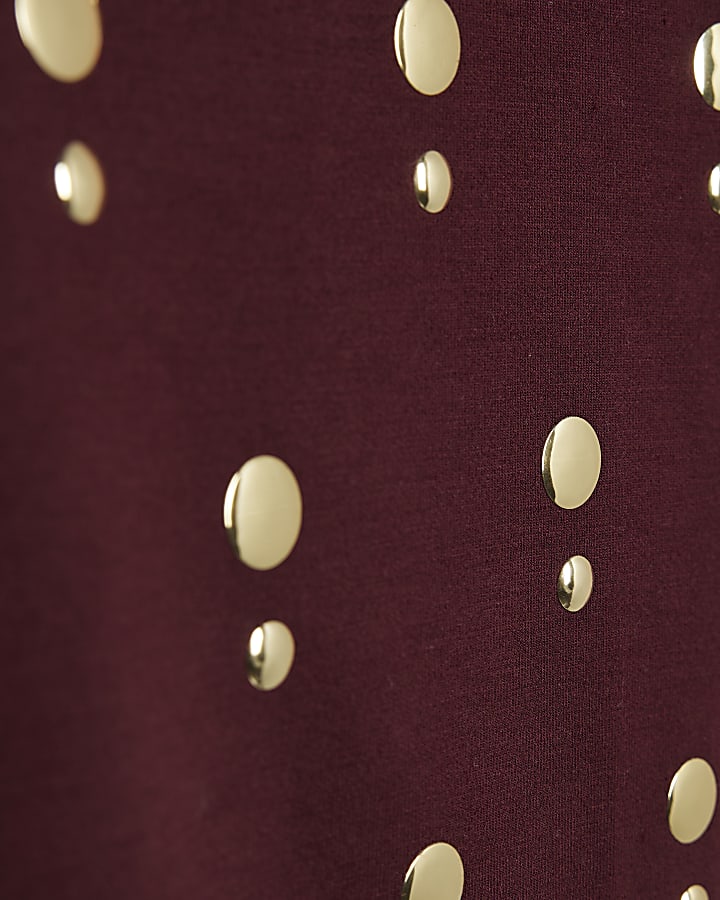 Girls Red Studded T-Shirt