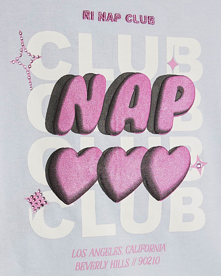 Girls Blue Nap Club Pyjama Set