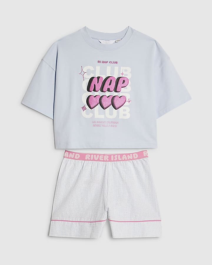 Girls Blue Nap Club Pyjama Set