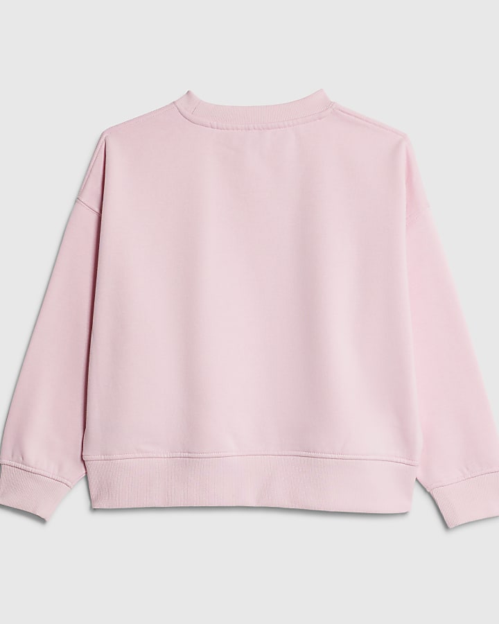 Girls Pink Bubble Queen Sequin Sweatshirt