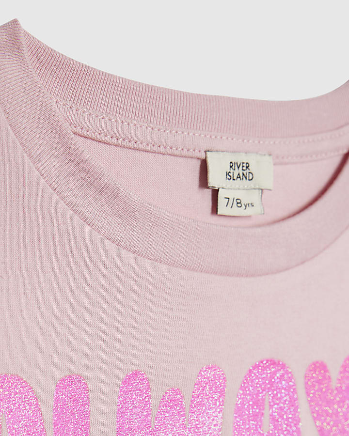 Girls Pink Always Iconic Car Crop Top