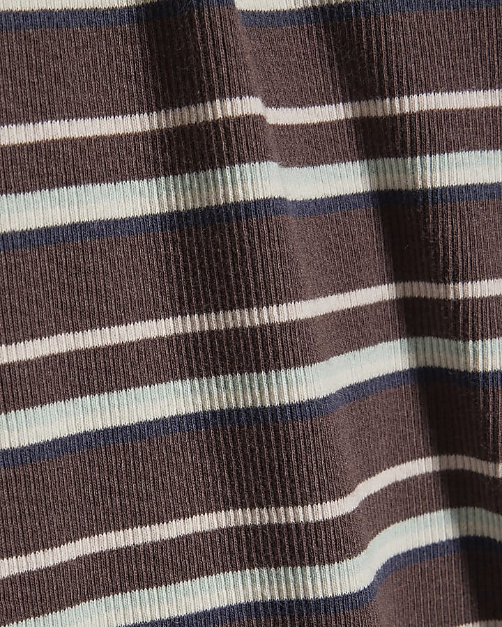 Girls Brown Stripe Wide Leg Trousers