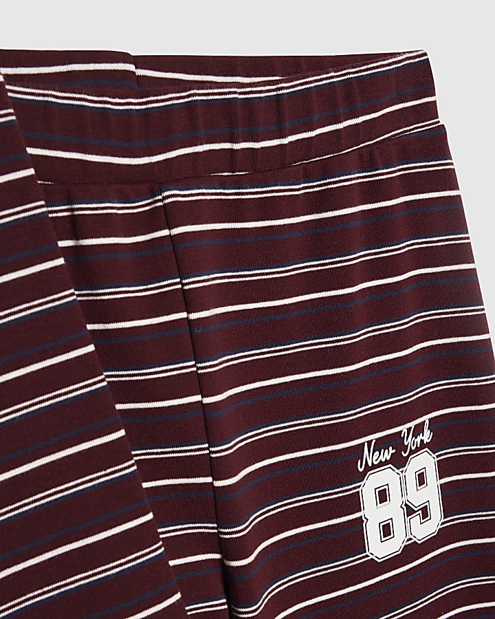 Girls Red Stripe 89 Cardigan Set