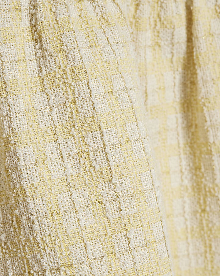 Girls Yellow Boucle Skirt Set