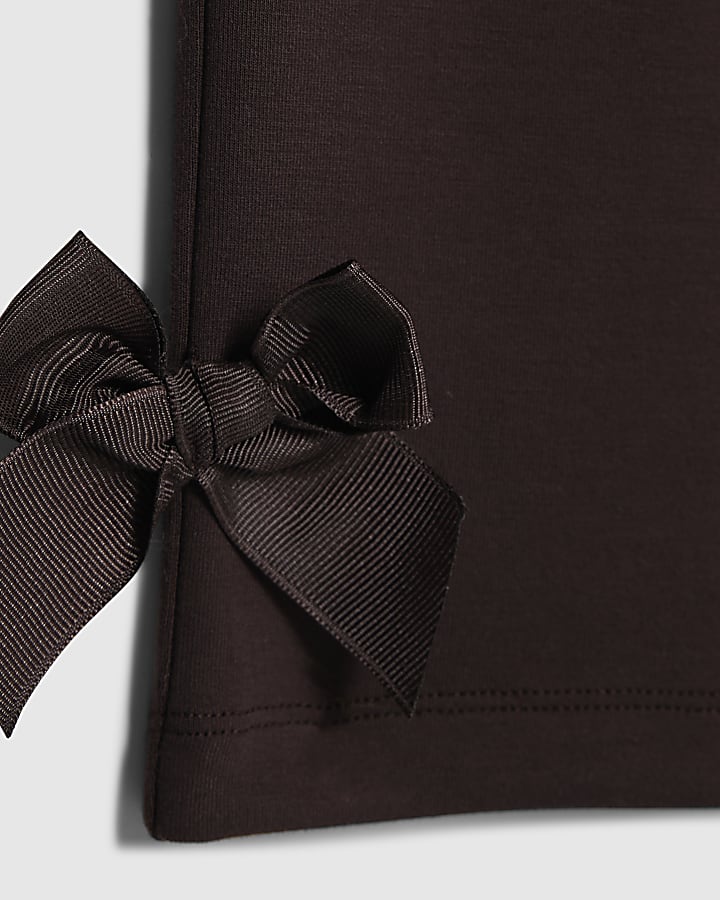 Girls Brown Wide Leg Bow Trousers