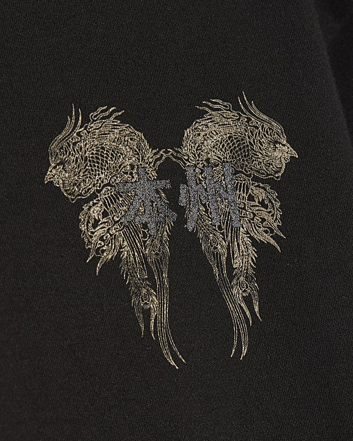 Mini Boys Black Dragon Japanese T-Shirt