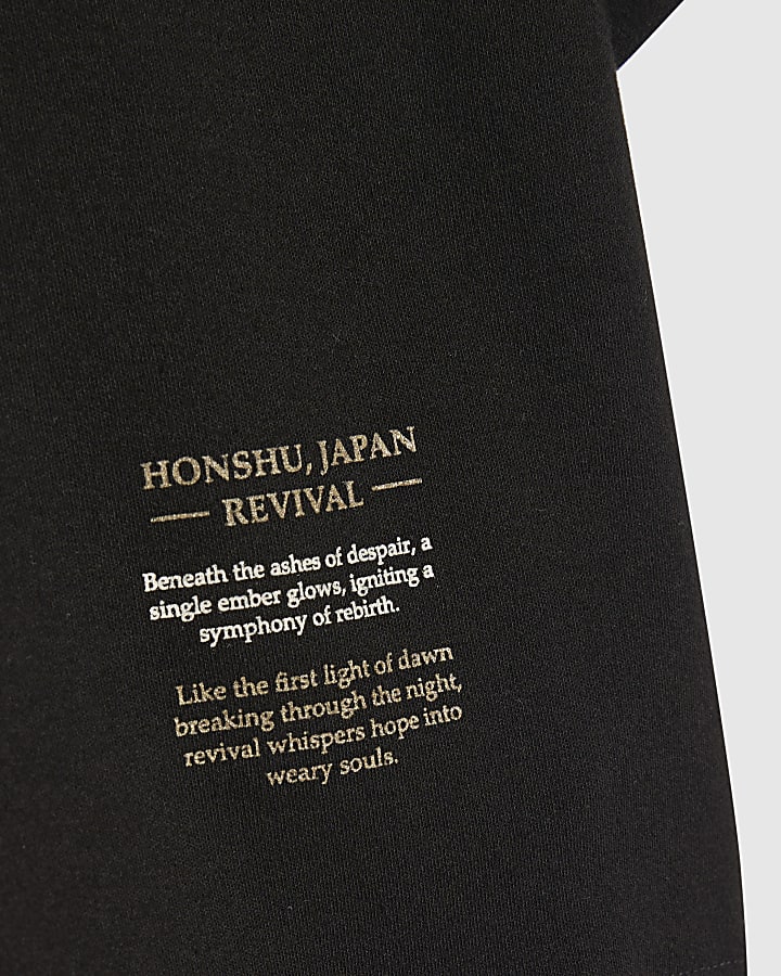 Mini Boys Black Dragon Japanese T-Shirt