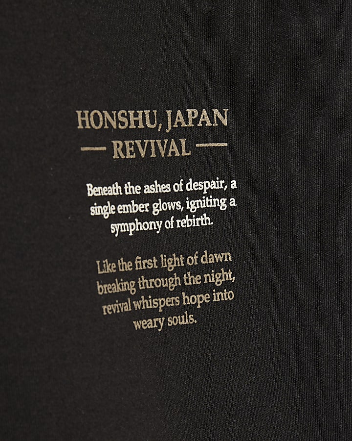 Boys Black Dragon Japanese T-Shirt