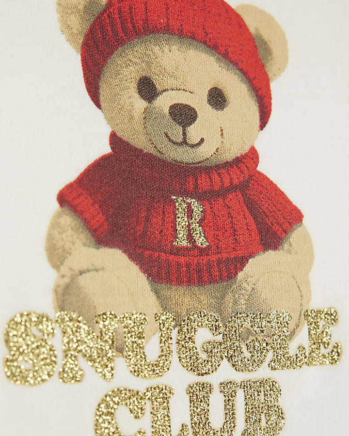 Baby Cream Snuggle Club Bear Bodysuit Set