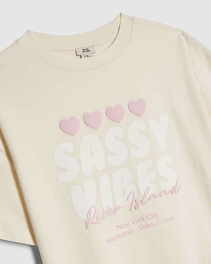 Girls Yellow Sassy Vibes T-Shirt Set
