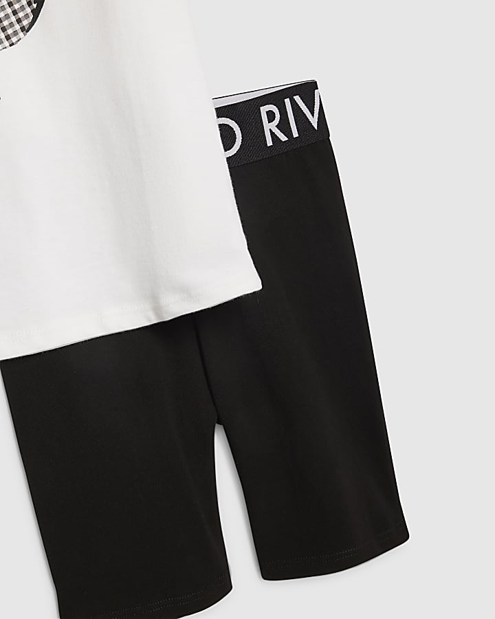 Girls White Cherry T-Shirt Set