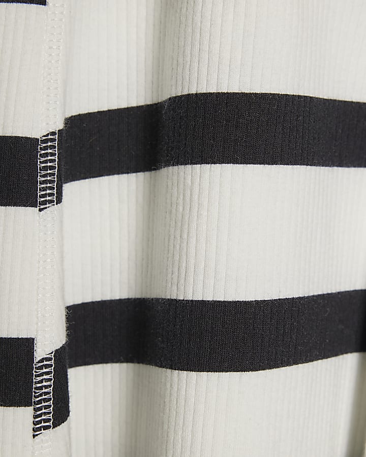 Girls Black Stripe Polo Dress