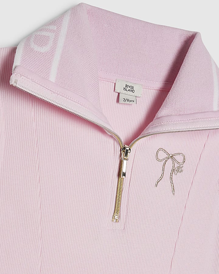 Girls Pink Oversized Collar Dress