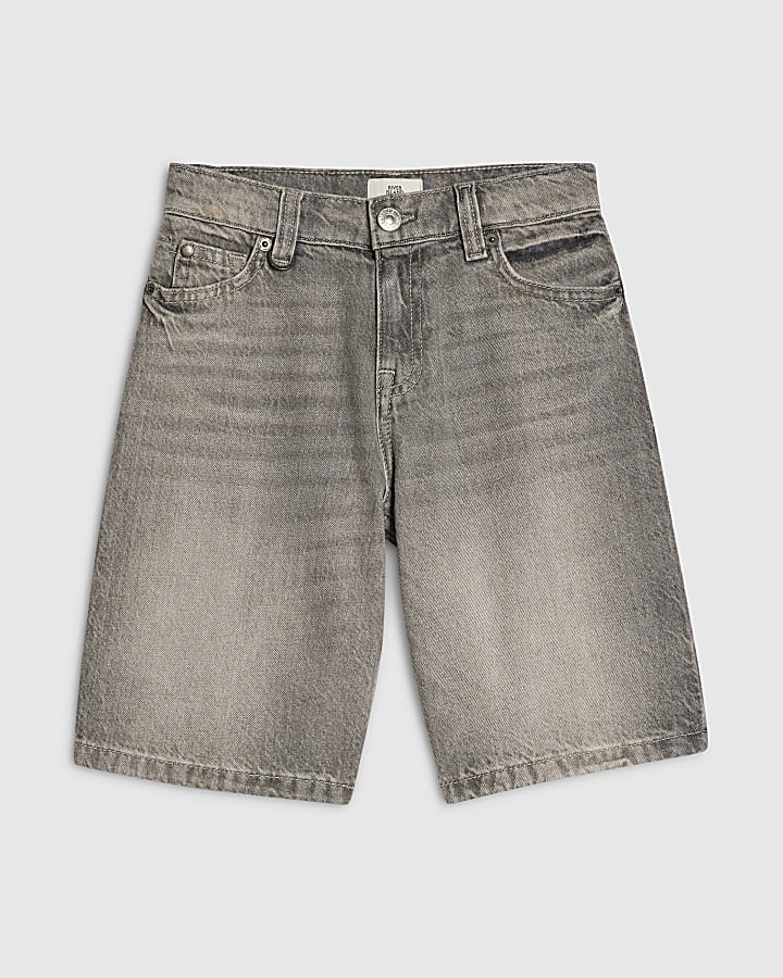 Boys Grey Denim Jorts