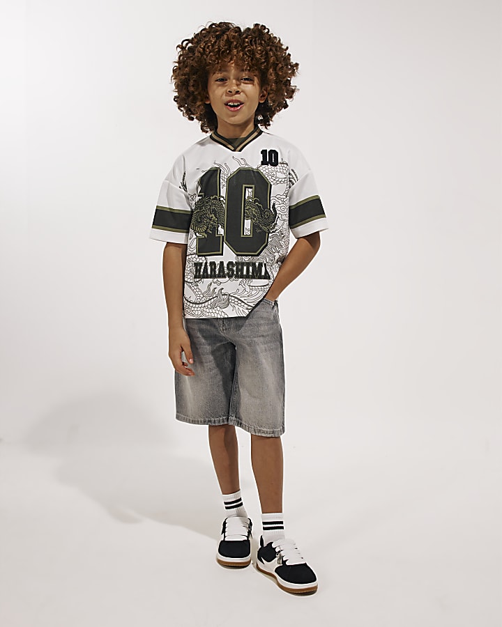 Boys Grey Denim Jorts