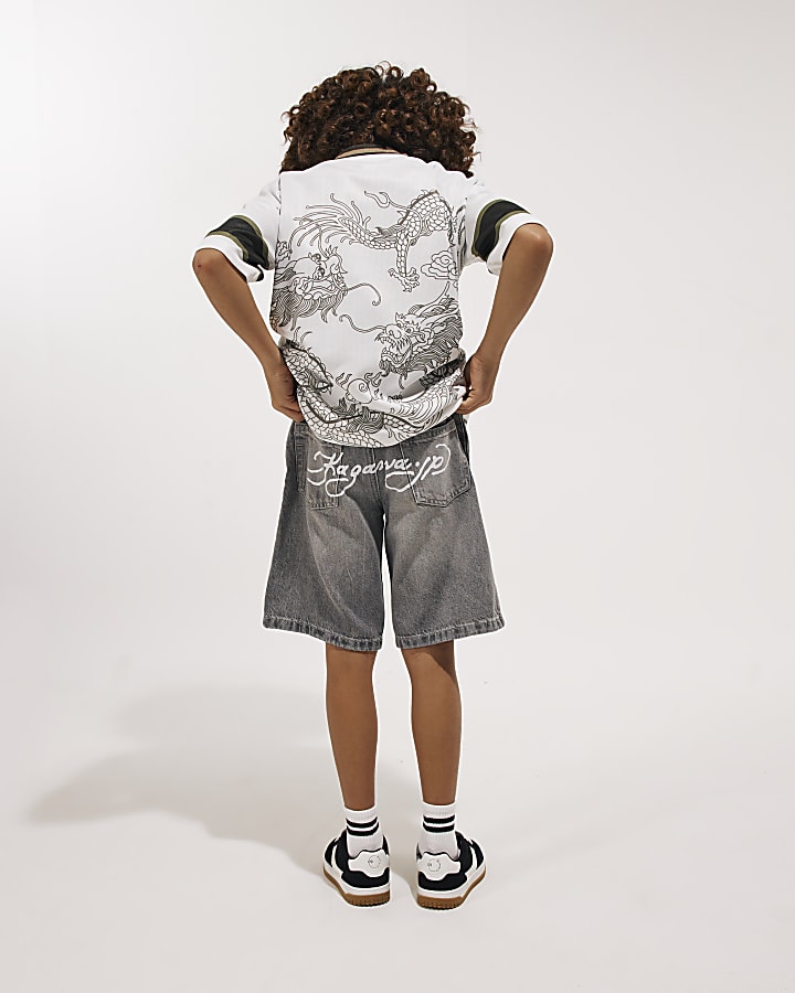 Boys Grey Denim Jorts