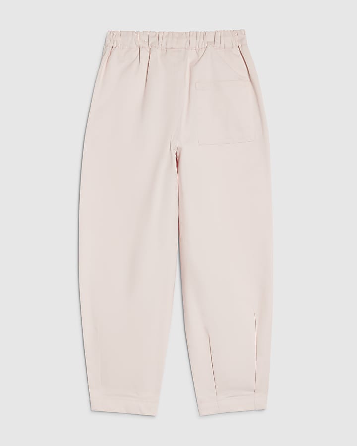Girls Pink Twill Keyring Cargo Trousers