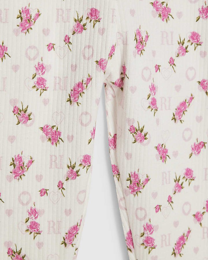 Mini Girls Pink Collared Sweatshirt Set