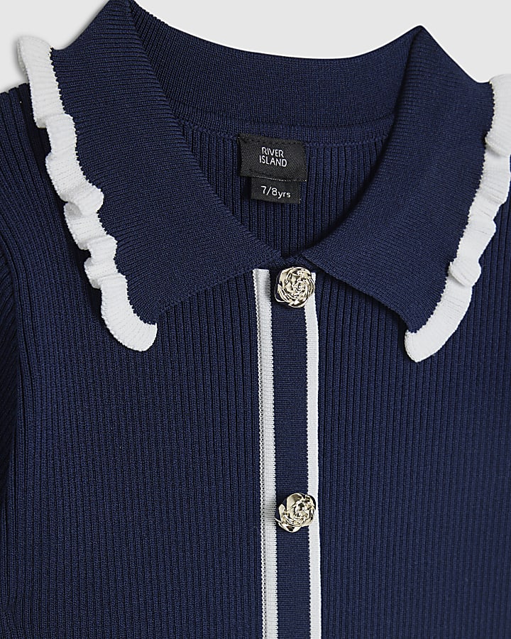 Girls Navy Polo Dress