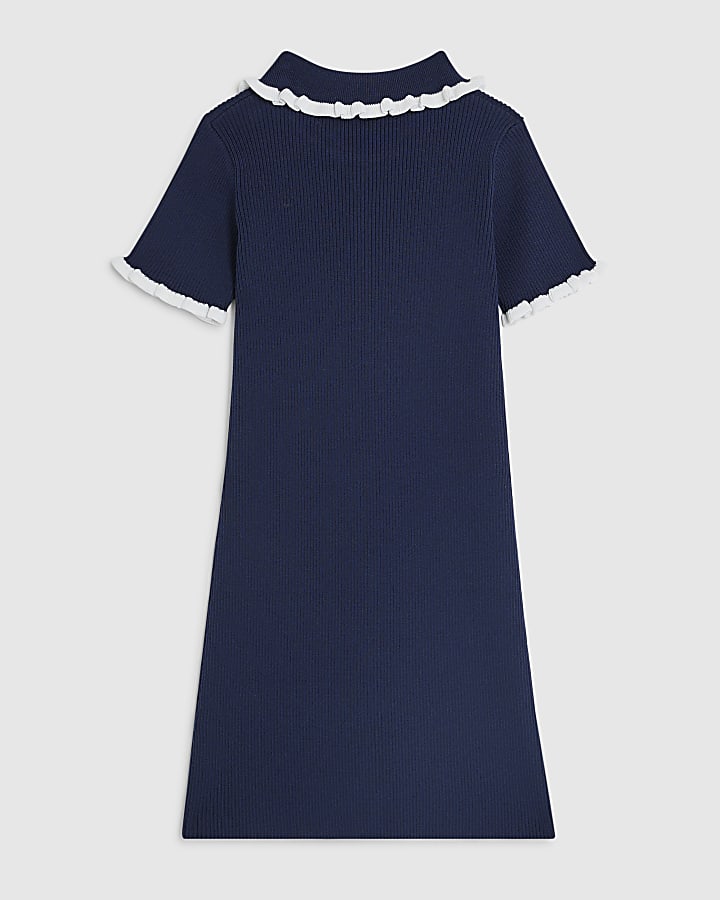Girls Navy Polo Dress