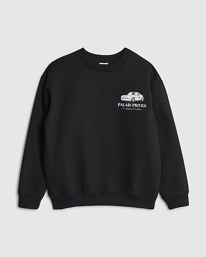 Boys Black Palais Prives Car Sweatshirt