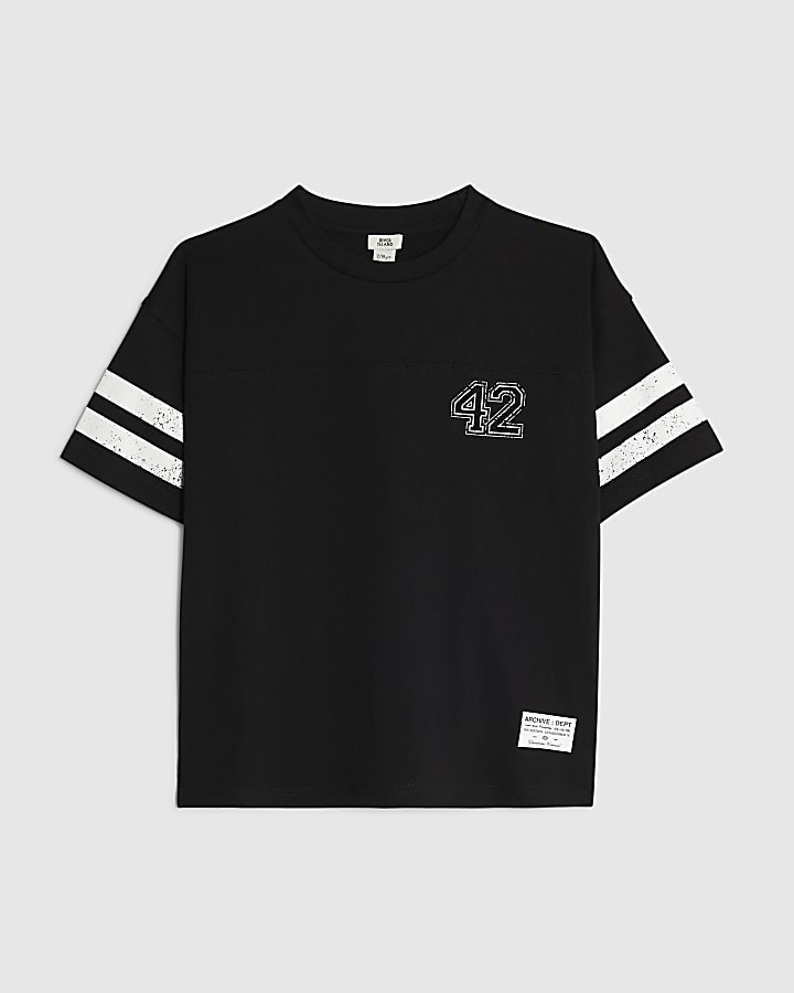 Boys Black Football 42 T-Shirt
