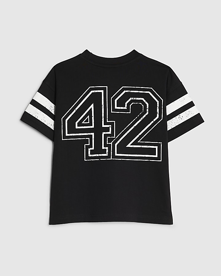 Mini Boys Black Football 42 T-Shirt