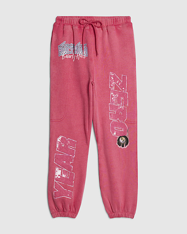 Girls Pink Year Zero Embellished Joggers