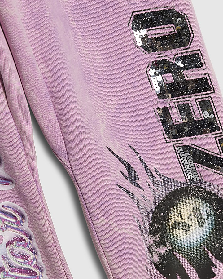 Girls Purple Year Zero Embellished Joggers
