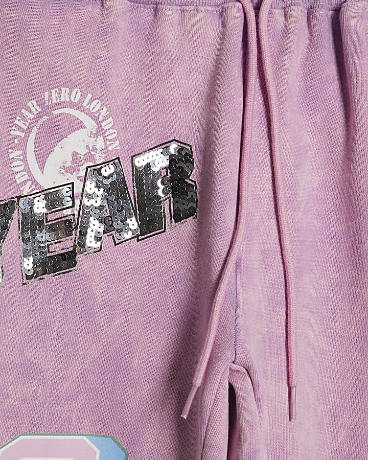 Girls Purple Year Zero Embellished Joggers