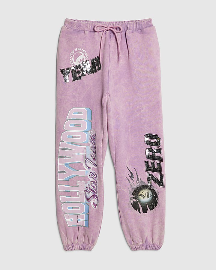 Girls Purple Year Zero Embellished Joggers