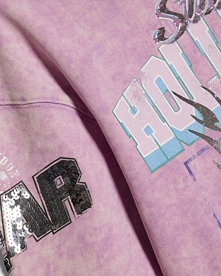 Girls Purple Year Zero Embellished Sweatshirt