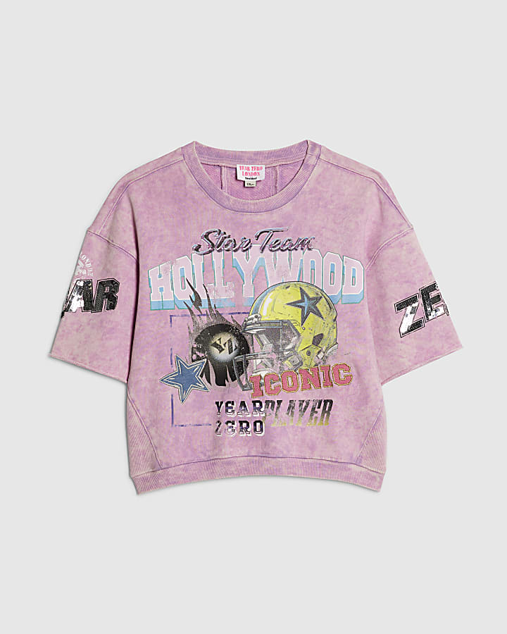 Girls Purple Year Zero Embellished Sweatshirt