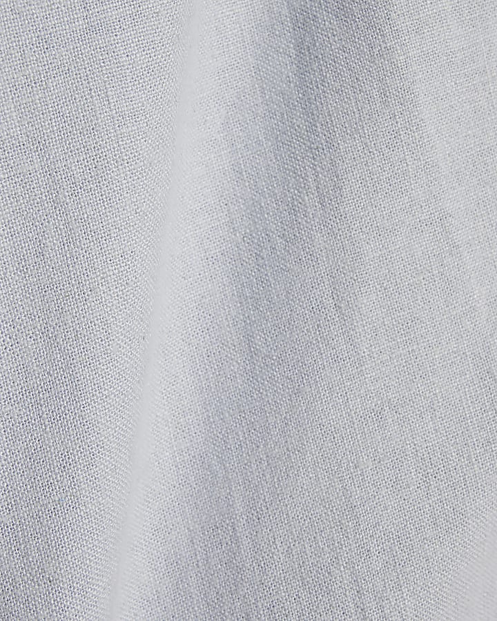 Boys Blue Linen Look Shirt Set