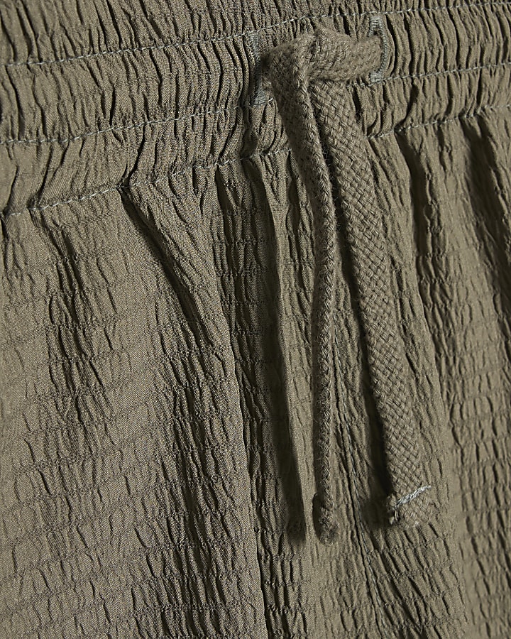 Boys Khaki Textured Shirt Set